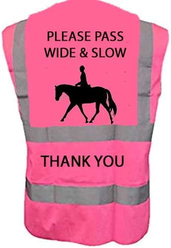 Hi Vis Viz High Visibility Reflective Vest Horse Riding Equestrian Safety Vest (Adult S 36/38, Pink)