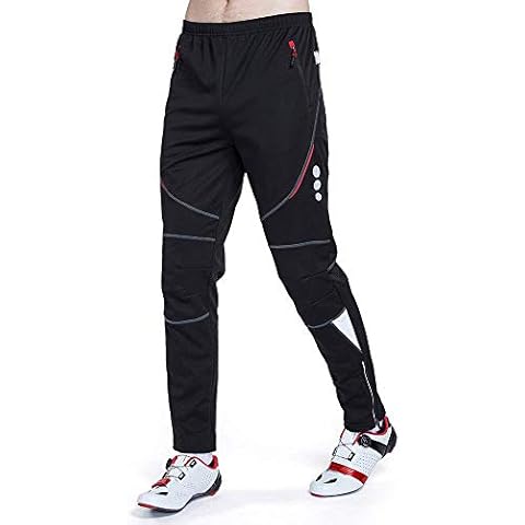 DuShow Men Fleece Cycling Winter Pants(No Padded) Women Thermal Windproof Athletic Pants(XL,Black) Cover