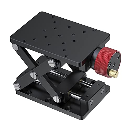 Manuelle Hebebühne, Aluminiumlegierung Präzise Z-Achsen-Hebebühne 55mm Hochpräzise Optische Schiebe-Hebebühne Labor-Hebebühne Manuelle Steuerung Labor-Wagenheber Aufzug Verschiebungsplattform