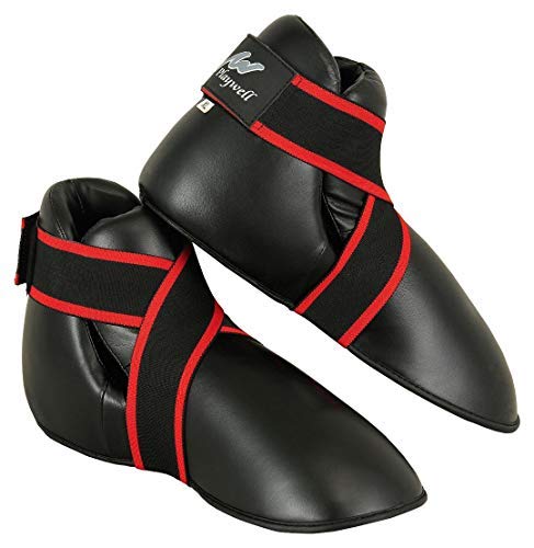 Protège-pieds deluxe Playwell contre les blessures en semi-contact noir
