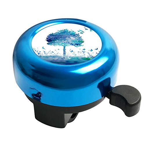 MingDH Watercolor Tree Bike Bell Bicycle Bell, Bike Bells Suitable for All People, Crisp Loud Melodious Sound, Mountain Bike Bell, Road Bike Bell - Blue.
