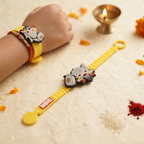Image of Marvel Thor Silicone Band Rakhi | Officially Licensed | Rakhi for Boys, Bhaiya, Bhai | Raksha Bandhan Gift