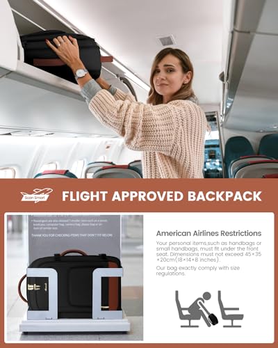 Image of LOVEVOOK Travel Backpack For Women Flight Approved, 50L Large Carry On Backpack For Airplanes, Personal Item Travel Bag, Waterproof 18 Inch Laptop Backpack For Business Weekender Overnight, 4Pcs Set