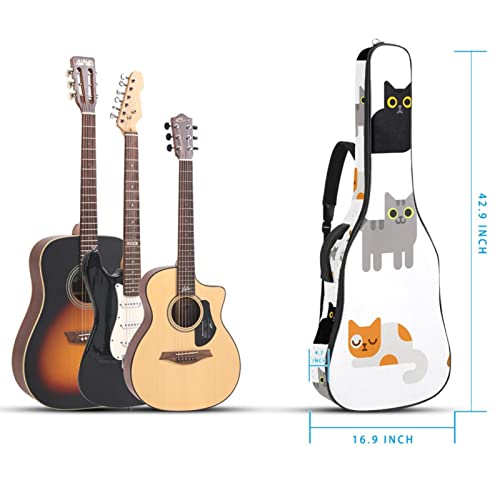 Housse imperméable pour guitare acoustique avec double bandoulière et poche Motif chats, Multicolore 01., 42.9×16.9×4.7… - Les Beatles, Paul McCartney, John Lennon, RIngo Starr, George Harrison Housse imperméable pour guitare acoustique avec double bandoulière et poche Motif chats, Multicolore 01., 42.9x16.9x4.7… – Image 6