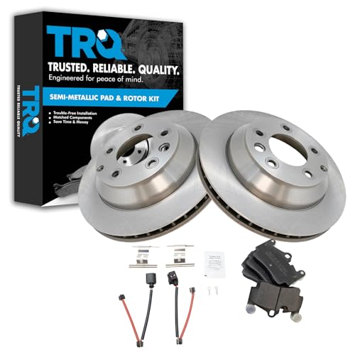 Image of TRQ Rear Brake Pad and Rotor Set Semi Metallic Vented Rotors 330mm Diameter