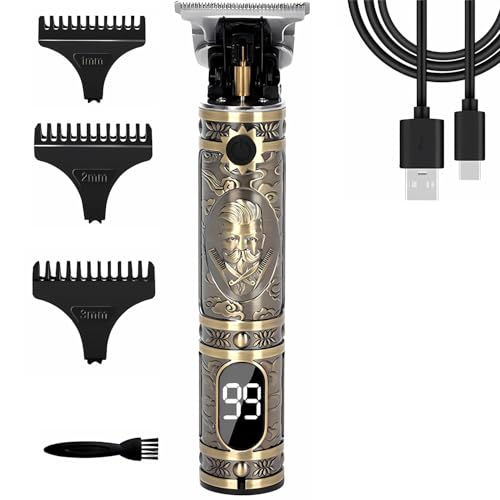 YLUIQDZL Hair Clippers,T-Blade Rechargeable Hair Trimmer with LCD Display,Cordless Professional Trimmer Shaving Kit Gifts for Men