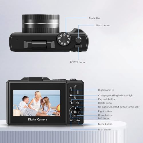 Cámara Digital Compacta 4K con Zoom 18X y Pantalla Giratoria miniatura 6