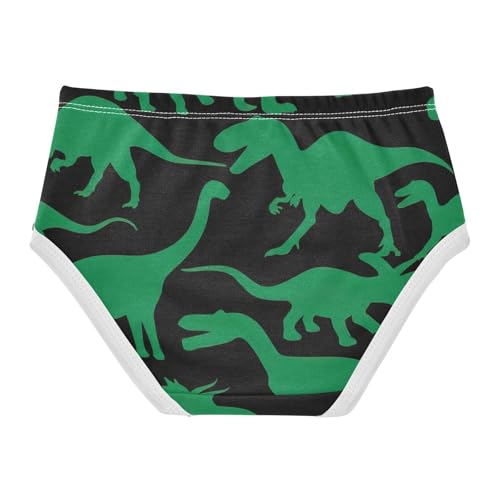 Cute Dinosaurs Green Black Little Girl Panties Toddler Underwear Custom Cotton Florals Kids Undies Briefs 2t2