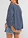 PRETTYGARDEN Womens Oversized Sweatshirt Casual Striped Color Block Long Sleeve Crewneck Pullover Tops Spring Y2k Clothes (Blue Navy, Medium)