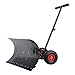 Produktbild UISBERT Schneeschaufel mit Räder - 5-Fach Höhenverstellbar Schneeschieber - Schneeschild 75cm Arbeitsbreite, Höhe 42 cm