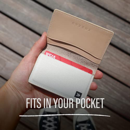 Slim Minimalist Bifold Wallet For Men & Women With Rfid | Small Elastic Credit Card Holder For Front Pocket (Off White) #TOP3