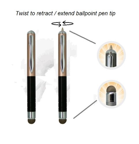Zip Stylus Capacitive 2-in-1 Stylus Ink Pen Combo for Apple iPad iPad2 Samsung Galaxy Blackberry Playbook & Smartphones