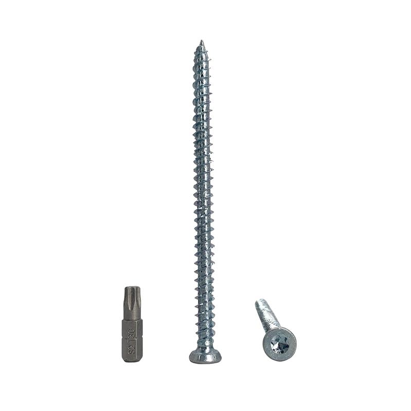 Generic (Pack of 8) Zinc Plated Steel 19/64"" x 4-13/32"" (7.5 x 112mm) Concrete Frame Screws Wood Screws Torx Head Masonry Screw Flat Head, Silver