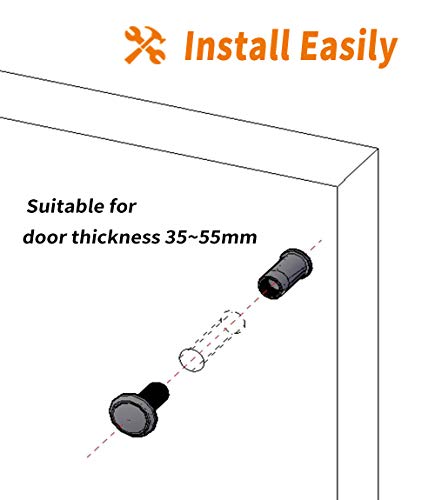 Abti Dv-1912 Solid Brass Door Viewer With Shutter,190-Degree View Angle, Apply To 1-3/8" To 2-1/6” Door Thickness,1 Pack. #TOP3
