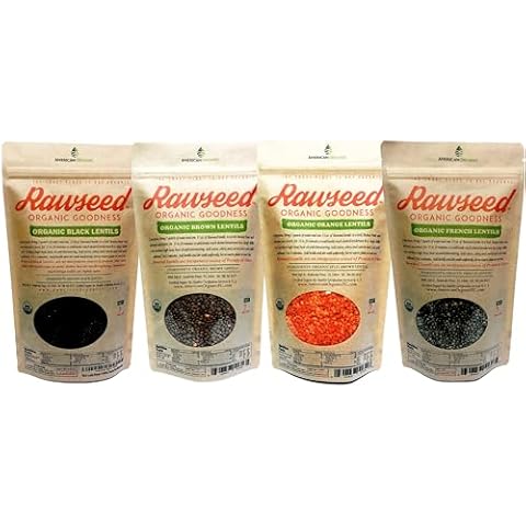 Rawseed Organic Certified Lentils, Total 8 Lbs 4 Pack Cover