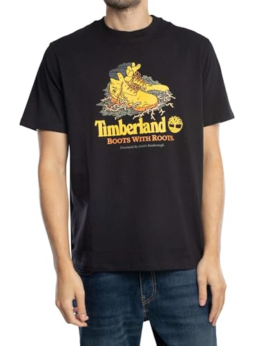 Timberland Front Boot Graphic tee Camiseta, Negro, M...
