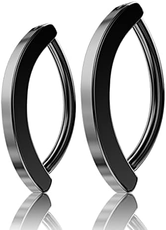 Hujiling 14G Clicker Belly Button Rings for Women, Surgical Steel Clicker Belly Button Rings, 316L Stainless Steel Belly Button Rings Belly Barbell Piercing Navel Barbell Body Jewelry 2PCS (Black)