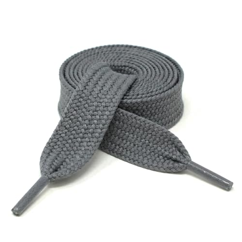 Image of BUCKLE CITY Thick Flat 3 /4 inch Wide Shoelaces Solid Color Strings for All Shoe Types - Chunky Fat Laces for Sneakers, Boots