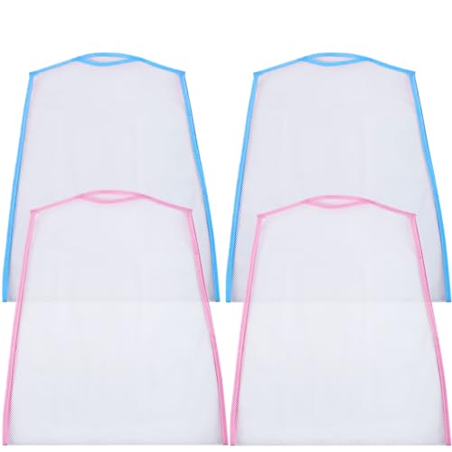 konten 枕干しネット 4個セット まくら干し袋 洗濯干し 枕 干し ネット あみ糸 まくら ぬいぐるみ クッション 座布団など物干し ネット 物干し掛け ハンガー 乾燥 梅雨時期最適(ブルー/レッド)