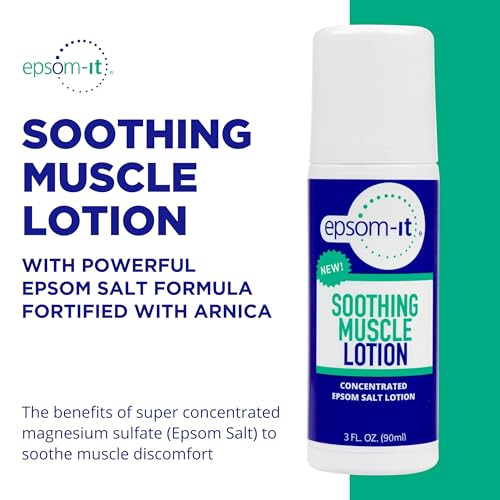 Image of Epsom-It Soothing Muscle Lotion - Roll On Epsom Salt Lotion with Arnica for Muscle Stiffness, Leg, Knees and Feet Discomfort, Topical Magnesium Cream, 3oz, 2-Pack