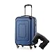 Produktbild Happy Trolley - Lugano Handgepäck Kabinentrolley Bordgepäck Hartschalen-Koffer Trolley Reisekoffer, sehr leicht, TSA, 55 cm, 40L, Dunkelblau +Nackenkissen
