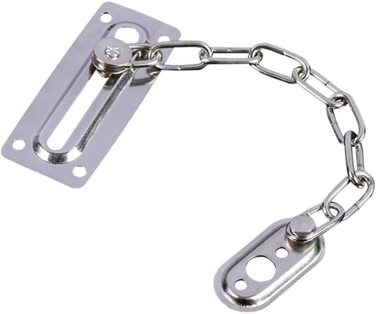Door Chain Lock Silver Anti Theft Stainless Stee Security Door Chain Home Lock Guard Latch