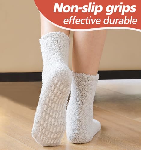 Image of Slipper Socks for Women Men Grip Hospital Socks with Grips Fuzzy Non Slip Warm Womens Gifts