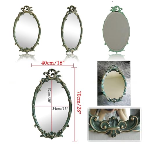 Miroir ovale pour agrandir le salon avec un cadre or baroque - 3