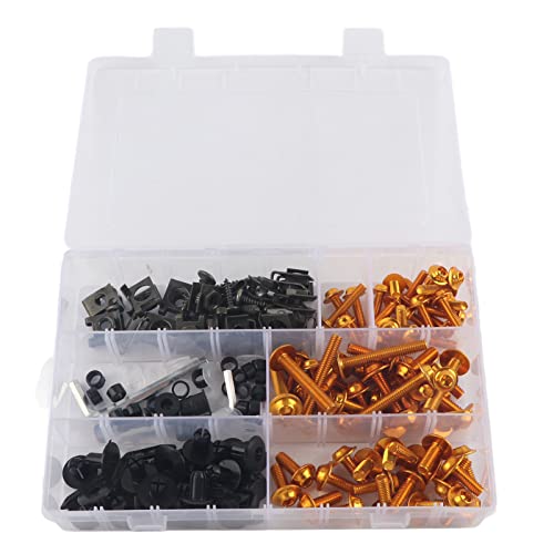Kit de boulons de carénage pour moteur 198 pièces M5 M6 noir pour fixer les vis de pare-brise