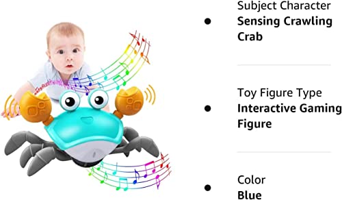 Image of Crab Toy for Baby 1 - 3 + Year Old boy Girl with Sensors and LED Lights, Musical Toys for Kids, Rechargeable, Great Birthday Gift, Kids Toy