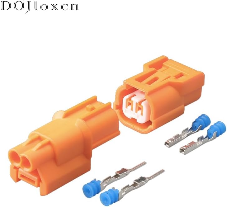 1/5/10/20/50 Sets 2 Pin Automotive Waterproof Electric Wire Harness Orange Male Female Wiring Connector Plug 6188-0590 6189-0891 - (Color: 2p female male, Package: 20 sets, Pins: 2P)