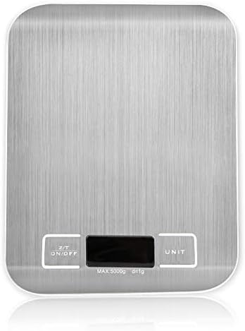 Digital Kitchen Scales Silver Digital Scales 5kg 10kg 1g Weight Scale Stainless Steel Electronic Balance Measure Tools LED Display Kitchen(5kg)
