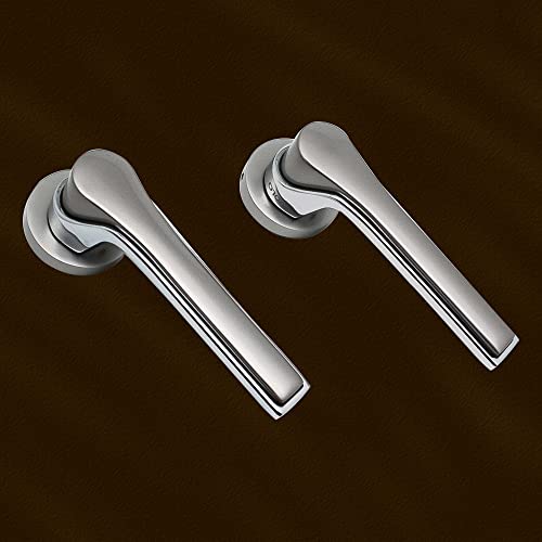 Image of Volo Premium Series Mortise Handle Lock | Bedroom Door Lock with Brass Cylinder and Brass Lock Body with Computerised Keys for Home /Hotels /Office (Silver Satin Finish) (Handle On Rose- 2213)