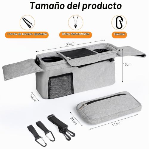 Bolso organizador carrito bebé con 2 portavasos isotérmicos — imagen 3