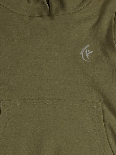 Image of KiddoPanti Unisex Solid Pullover Hooded Fleece Sweatshrit | Cotton Poly Fleece Fabric | Waist Length, Full Sleeve Hoodie | 2 Kangaroo Pockets | Winter Wear for Boys & Girls
