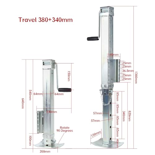 DLFZWB Heavy Duty Swivel Trailer Jack, 8000 lbs Static Load, 28.5" Lift Jack Stand with Ergonomic Handle, Bolt-On/Weld-On Support for RV, Horse, Utility and Yacht Trailers by DLFZWB - Used condition - Image 2