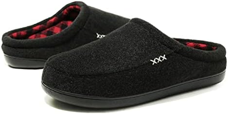 NewDenBer Heren Mocassins Pantoffels Warm Memory Foam Vilt Wol Pluis Shearling Voering Slip-On Binnen Buiten Huisschoenen, 43.5 EU