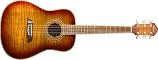 Oscar Schmidt OG1FYS-A-U 3/4 Size Dreadnought Acoustic Guitar (High Gloss)Flame Yellow Sunburst