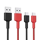 Contenido del paquete: AUKEY CB-CMD35 Dos cables USB 2.0 A a C de 6.6 pies, manual de usuario, garantía de devolución de dinero de 45 días y tarjeta de garantía de reemplazo de producto de 24 meses