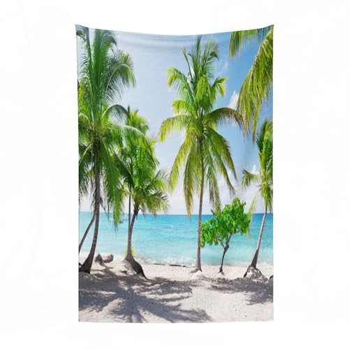 EYLOZS Plaid Couverture en Flanelle Super Douce - Couverture Douce et Légère pour Lit, Canapé, Camping et Voyage,Belle Plage des Caraïbes sur l'île de...