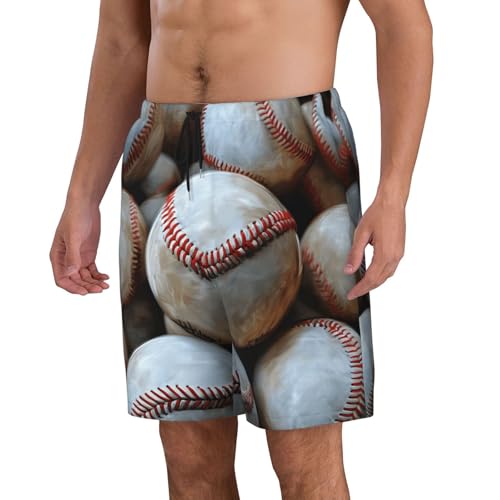 Sport Ball Baseball Print Men's Beach Pants Lightweight Quick-Dry Swim Pants with Mesh Lining for Men2