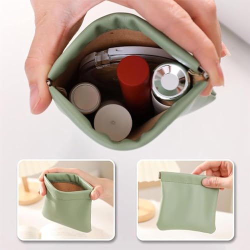 Pouchic - Personalized Snap Closure Leather Organizer Pouch, Pouchic Leather Organizer, 5 PCS Small Makeup Bag for Purse Pouch Lambskin (2XL,A+L+P+Y+P)4