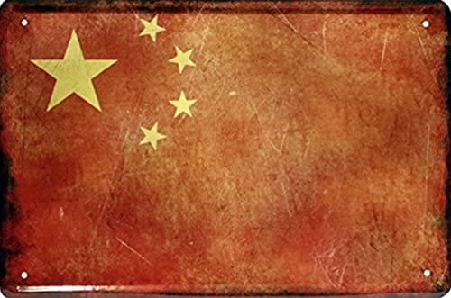 Länder Fahne Nationen National Flagge China 20x30 Blechschild 1444