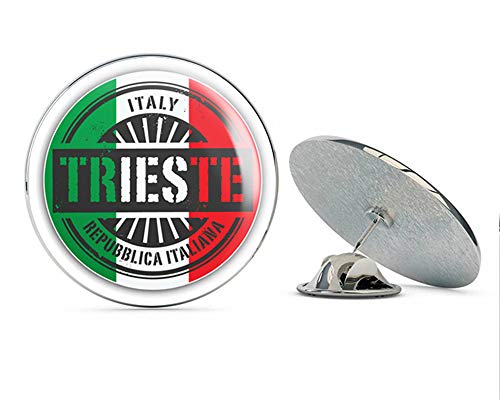 Trieste Italy World Flag Stamp Round Metal 0.75