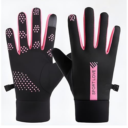 MXHBSTP Fahrradhandschuhe, wasserdichte Handschuhe, Touchscreen-Laufhandschuhe, warme Winterhandschuhe für Damen und Herren, Wanderhandschuhe für Radfahren, Rugby, Laufen, Fußball, Berg, Wandern