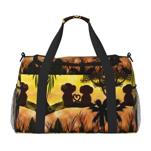 Sac d'articles personnels femme à motif singe pour avion