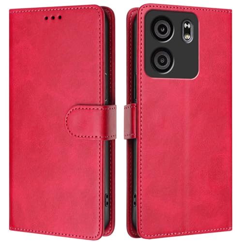 LMFULM® Hülle für BLU View 5 (6,56 Zoll) PU Leder Hülle Brieftasche Lederhülle Magnetverschluss Handytasche Stand Ledertasche Flip Cover Holster Rose