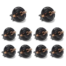 Jewkot 10 PCS Miniature Car Instrument Panel Dash Light Bulb Socket, Vehicle Reading Light Adapter, Universal Automotive Sunroof Indicator Light Holder Replacement for Car SUV Truck (Black)