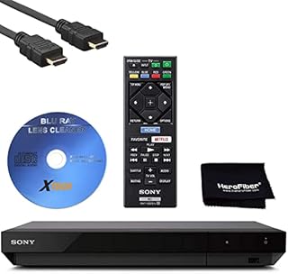 Sony 4k Blu Ray Player UBP-X700/M with Ultra HD Vision, HDR, Wi-Fi for Streaming, Netflix, YouTube |Includes 4K Blue Ray DVD Player, HDMI Cable, Remote Control, Bluray DVD Disc Cleaner, Cleaning Cloth
