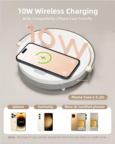 Image of EZVALO Gifts for Women, 4-in-1 Bedside Lamp with Bluetooth Speaker, Dimmable Night Light, Charging Station and Phone Holder, Birthday Gifts for Mom, Daughter, Wife and Friends